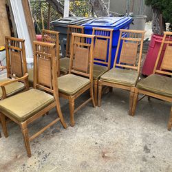 Mid Century Dining Chairs 8 Total 