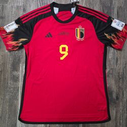 2022 Adidas Belgium Home Soccer Jersey Romelu Lukaku Men XL