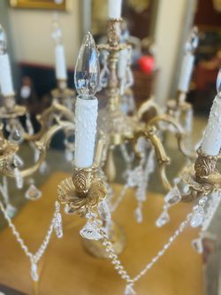  Vintage Large Victorian Chandelier Lamp Thumbnail
