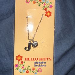 NEW Hello Kitty Silver Tone "J” Necklace
