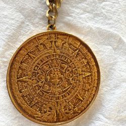 Mexican/Aztec Gold tone Medallion