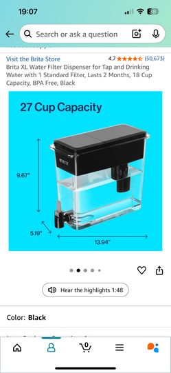 Brita XL water filter Dispenser