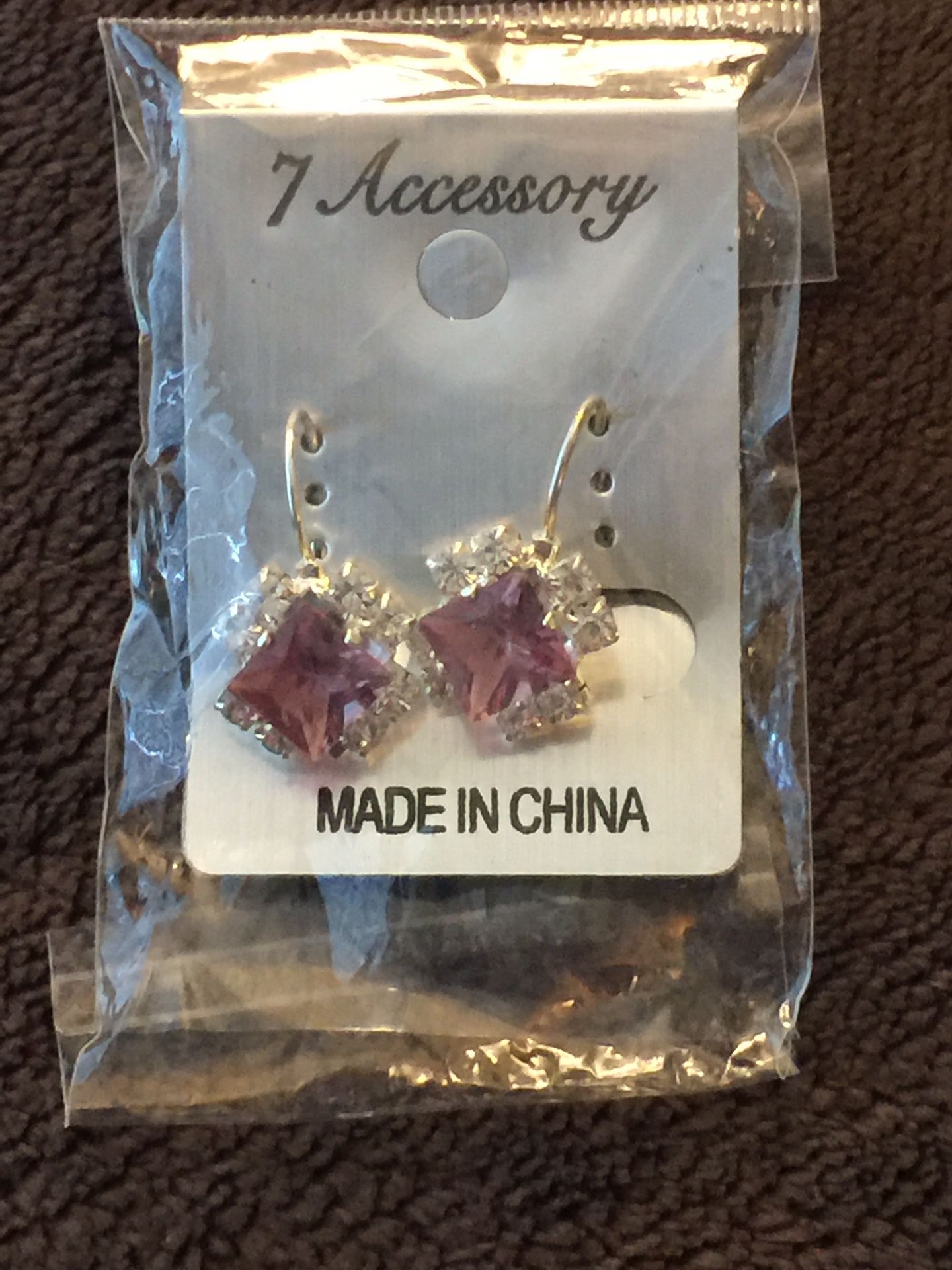Beautiful Pink Crystal and "Diamond" Earrings