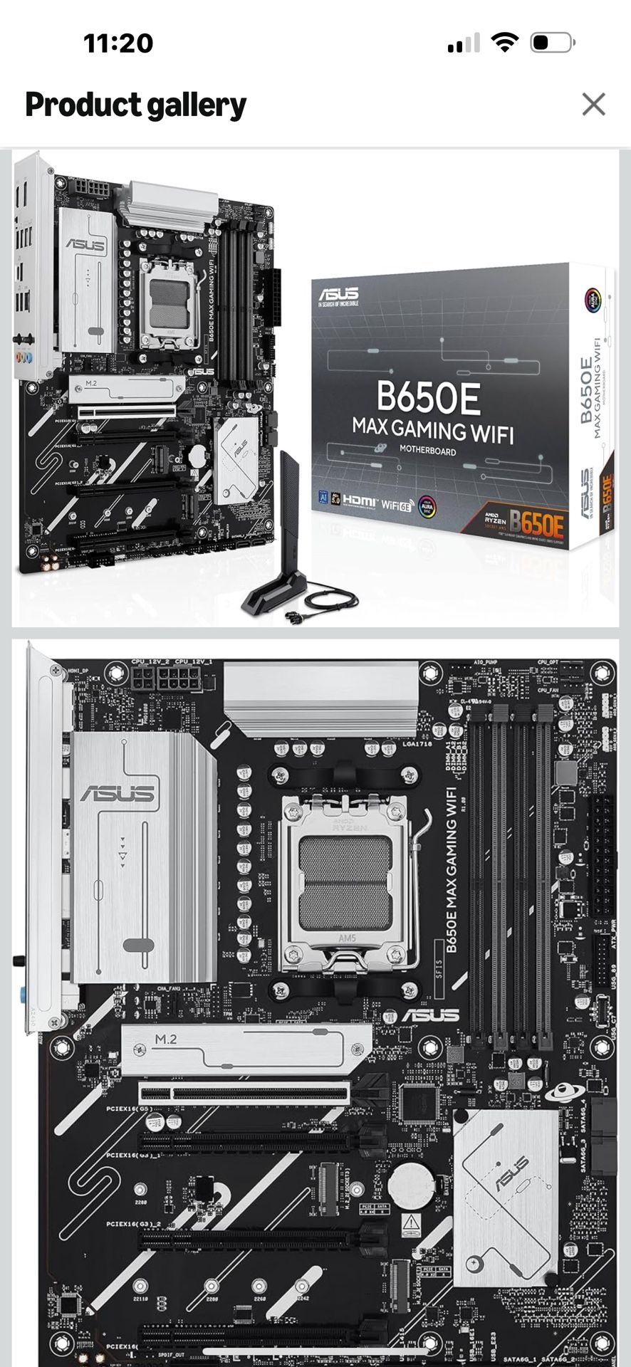 ASUS B650E MAX Gaming WiFi AMD B650 ATX Motherboard, DDR5