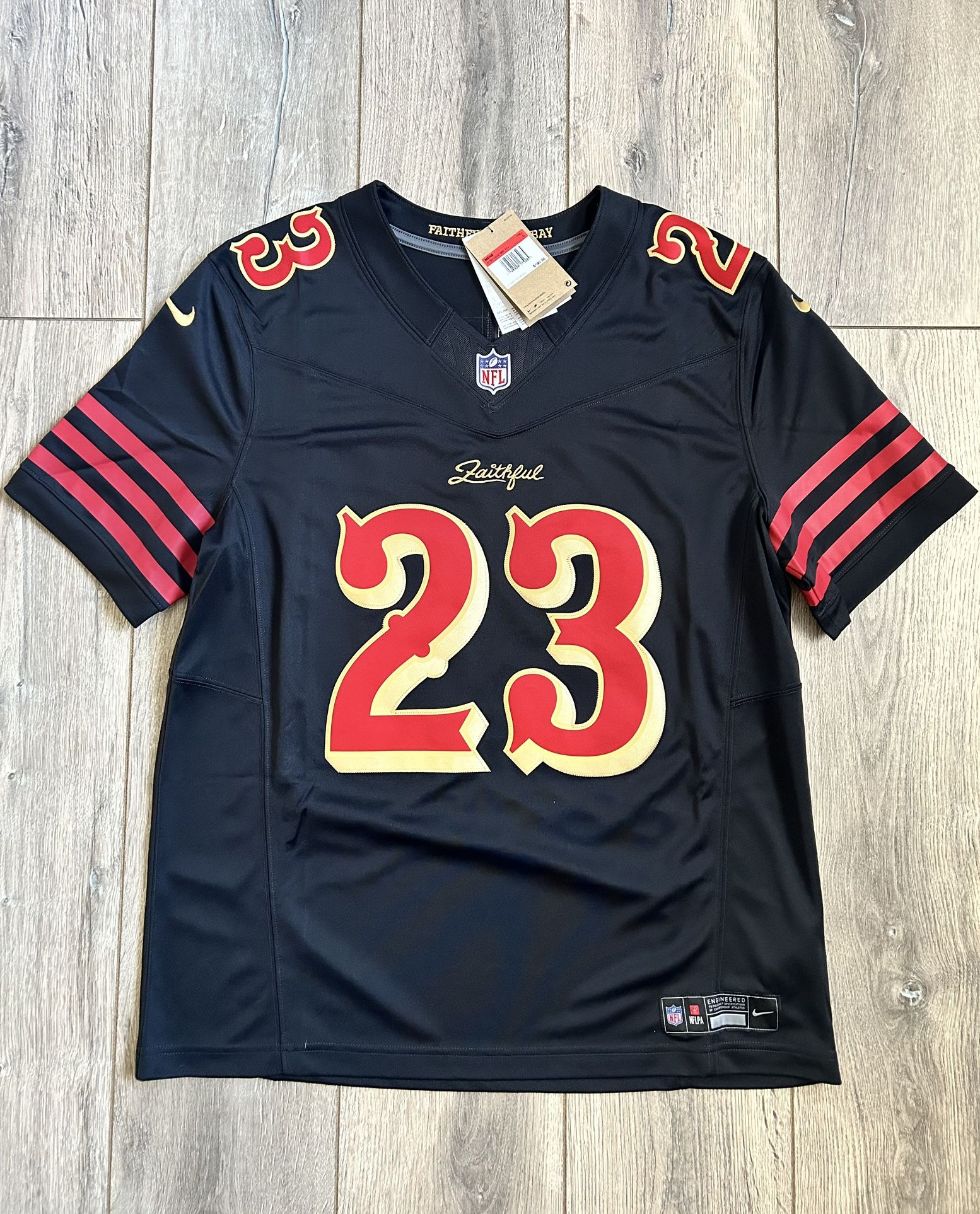 AUTHENTIC | SIZE LARGE | BRAND NEW | Nike 49ers Christian McCaffrey Rivalries Jersey Limited *Stitched Version*
