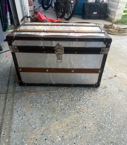 metal-plated storage trunk