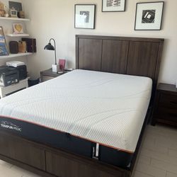 Wood Bedroom Set  With temper -Pedic Mattress 