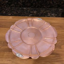 Vintage Flower Shaped Copper tray with Optional