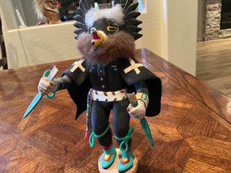 Vintage Hand-Carved Hopi-Style Eagle Dancer Kachina Doll – Polacca, Arizona (1980s)