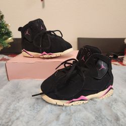 Nike Air Jordan True Flight Black/Pink Toddler Shoes 6C