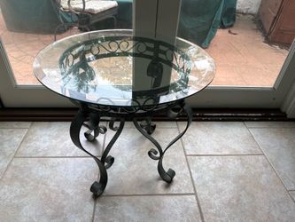 Wrought Iron Table with Glass Top