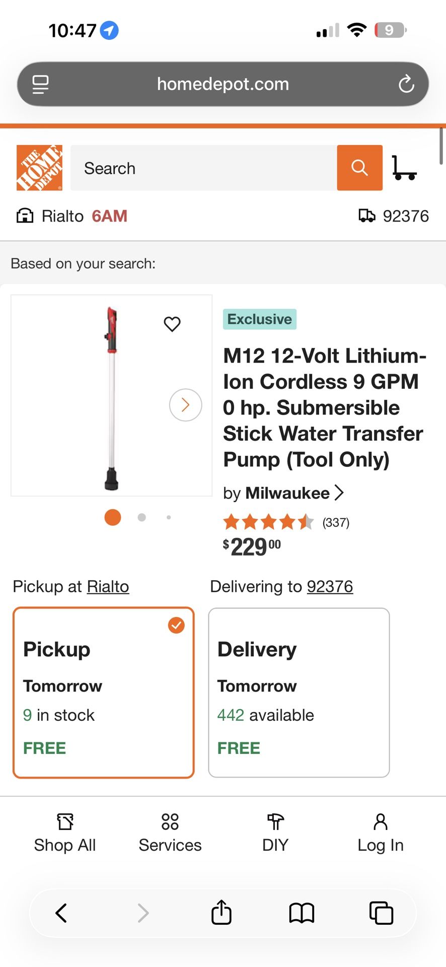 Milwaukee Water Pump