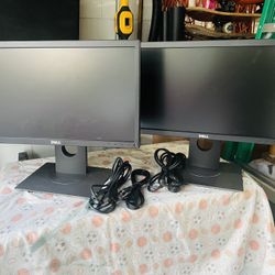 2 Widescreen Flat Panel LED Computer Monitors