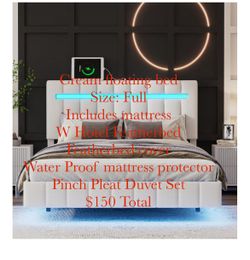 Full size Floating Bed with Green Tea Mattress W Hotel Featherbed