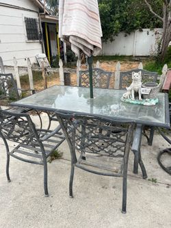 7 pieces outside table and chairs mesa y sillas para afuera de 7 piezas