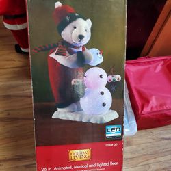 holiday living 26-in animated musical lighted bear