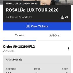 2 X Rosalia Lux Orlando Row 1 Sec 222