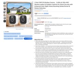 Brand new 2 Pack 3MP 2K Window Camera