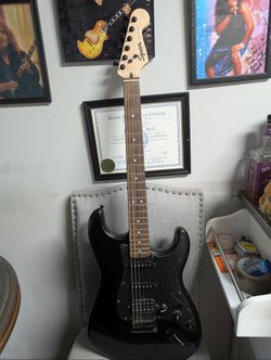 Black Fender Squire Stratocaster   Bullet 
