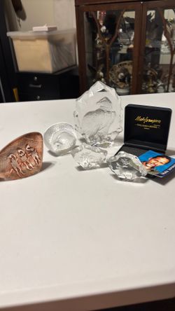 5 mats Jonasson full lead crystal signed and numbered
