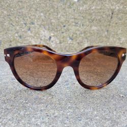 Valentino VA4020 brown havana rockstud gradient round frame sunglasses NEW $360