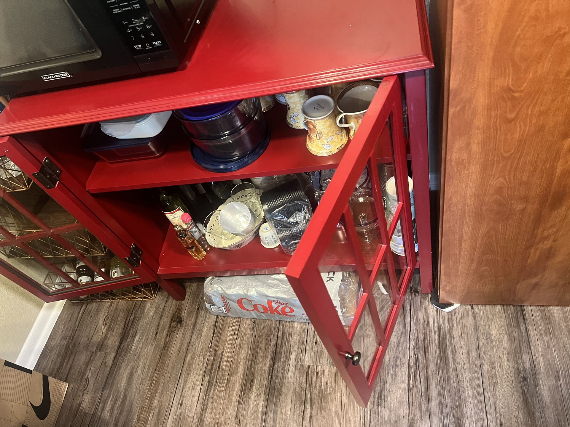Burgundy Colour Cabinet Very Clean And Good Condition