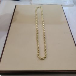 10 K Y GOLD SOLID ROPE HOLLOW CHAIN 6MM 20 INCHES