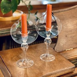 Glass candle holders