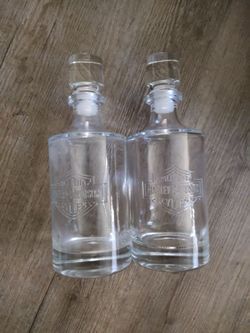 Harley Davidson Whiskey Decanter Bottles For Sale (Set of 2)