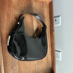 Cute black faux leather bag