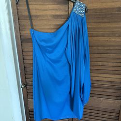 Laundry By Shelli Segal Royal Blue Off The Shoulder Dress