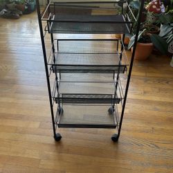 Title: 4-Tier Rolling Metal Storage Cart