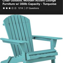 1 New Best Choice Products Folding Adirondack Chair Outdoor Wooden Accent Furniture Fire Pit Lounge Chairs for Yard, Garden, Patio w/ 350lb Weight Cap