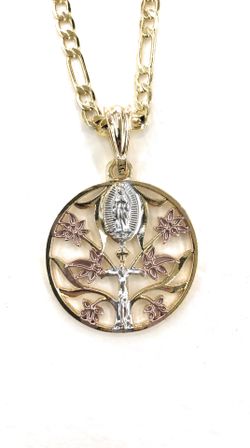 Gold Plated Virgen de Guadalupe Necklace