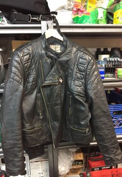 Leather motorcycle jacket XL