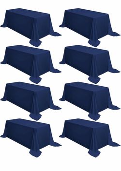 8 Pack 90*132inch Navy Blue Rectangle Tablecloth