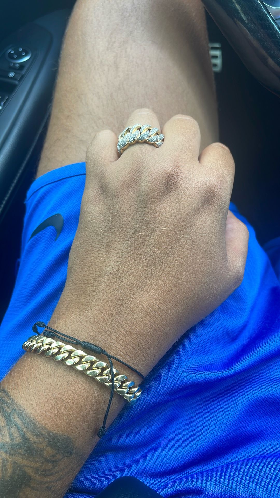 14k Gold & Diamond Cuban Ring 