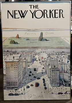 Steinberg THE NEW YORKER 28x40” poster Authentic Vintage 1976 First Edition