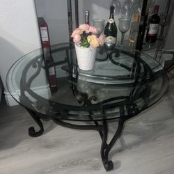Metal Glass Coffee Table Heavy