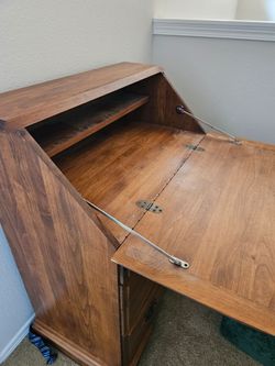 Solid wood secretary desk