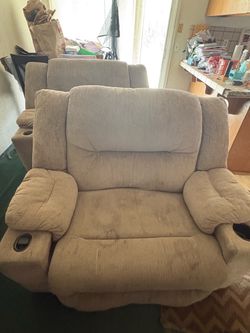 Two reclining sofas
