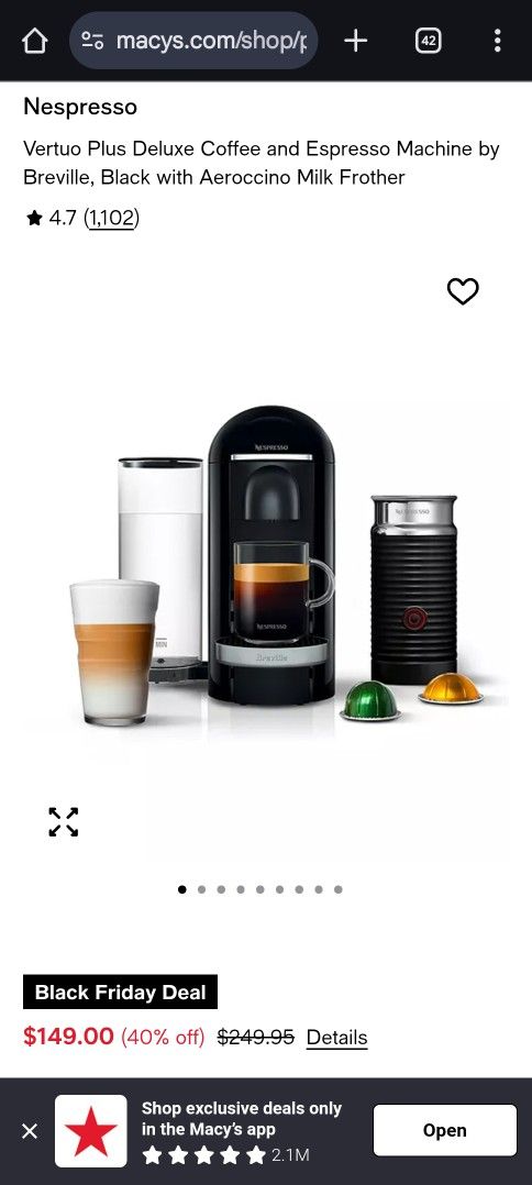 Nespresso Vertuo Plus With Milk Frother