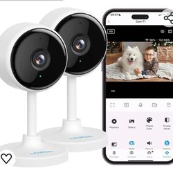 Indoor Camera, litokam Cameras for Home Security with Night Vision, Pet Camera with Phone App, 2K Indoor Security Camera, Motion Detection, 2-Way Audi