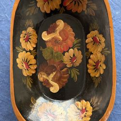Hand painted Floral Wooden Bowl