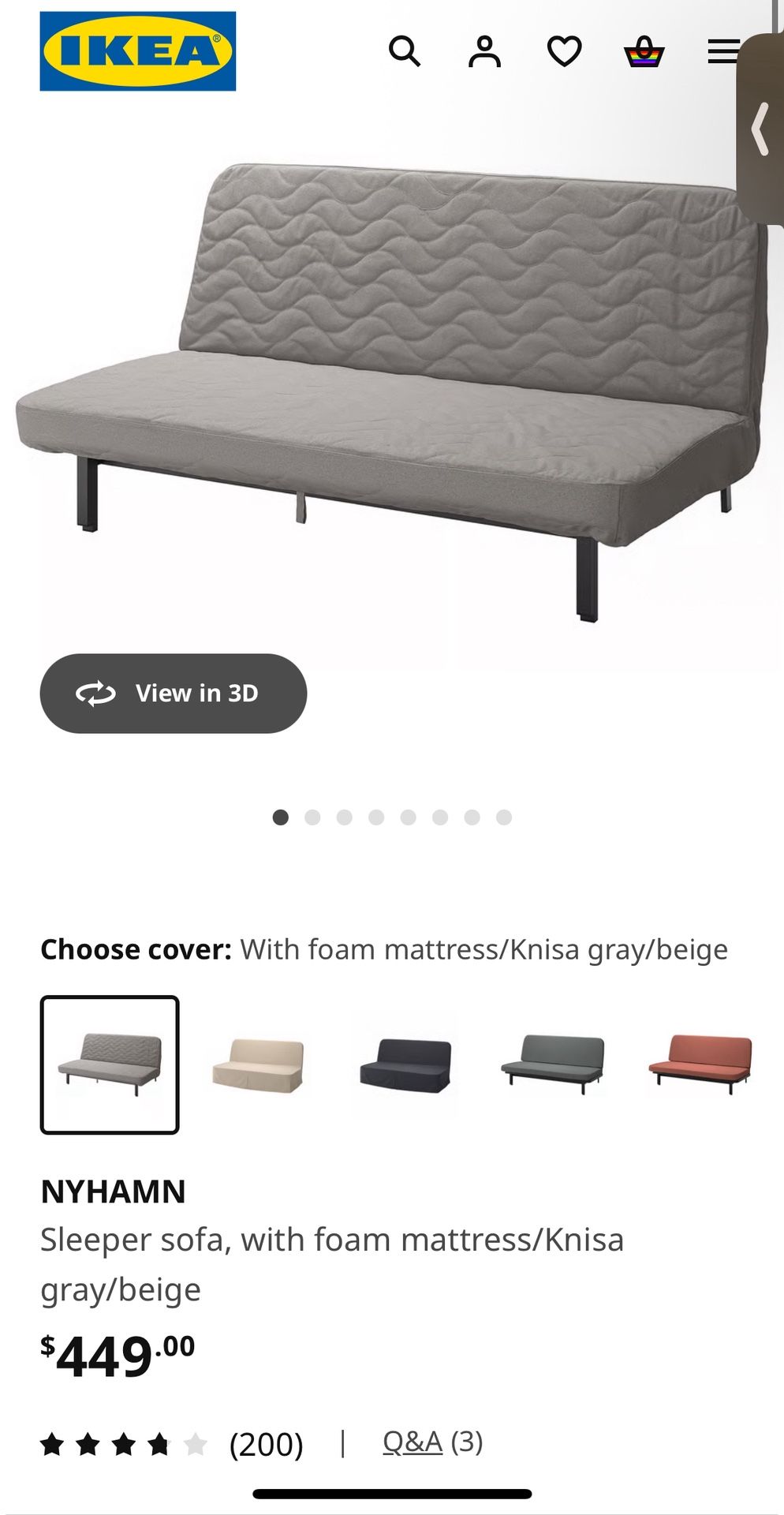 Ikea Futon Nyhamn (Beige)