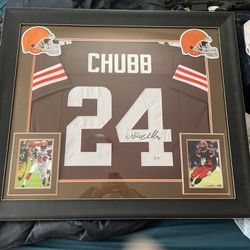 Nick Chubb Signed Jersey In Case.