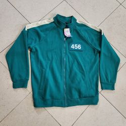 Squid Game Contestant Track Jacket Mens Adult Size LRG Embroidered Back NWT