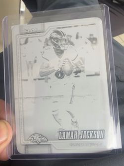 LAMAR JACKSON 1/1 BLACK PRINTING PLATE