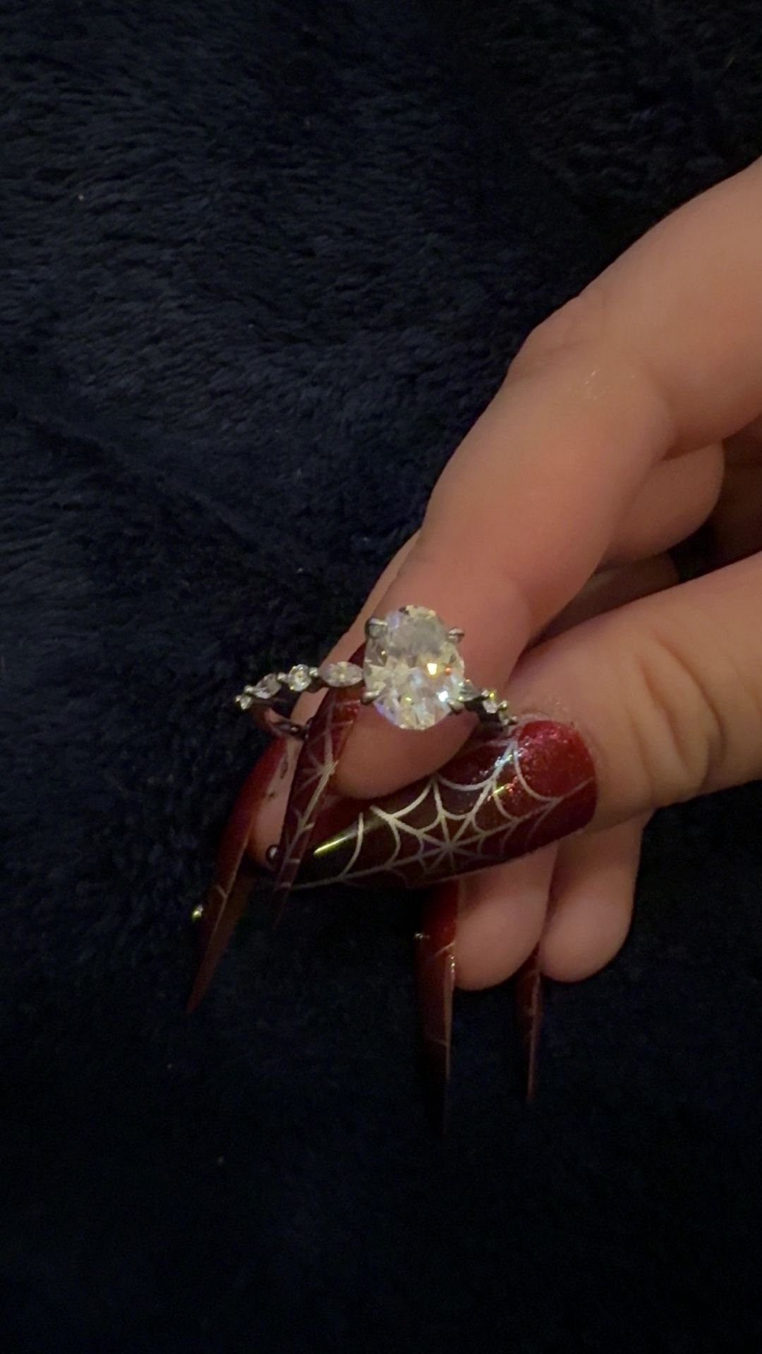 Synthetic Diamond Engagement Ring 