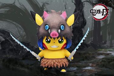 Brand New Demon Slayer Action Figure Pikachu Cosplay Hashibira Inosuke Statue Collection Gift Decor Hobby Kid Adults Toys Anime Pop Culture